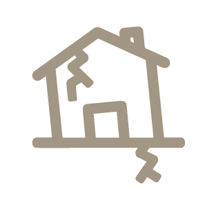 House With Cracks And Subsidence Icon