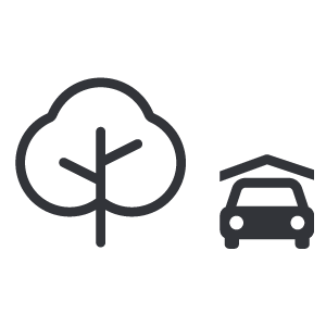 Tree Beside Car Under Cover Icon