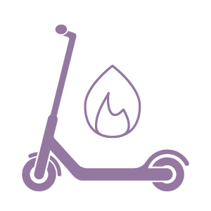 Electric Scooter With Fire Icon